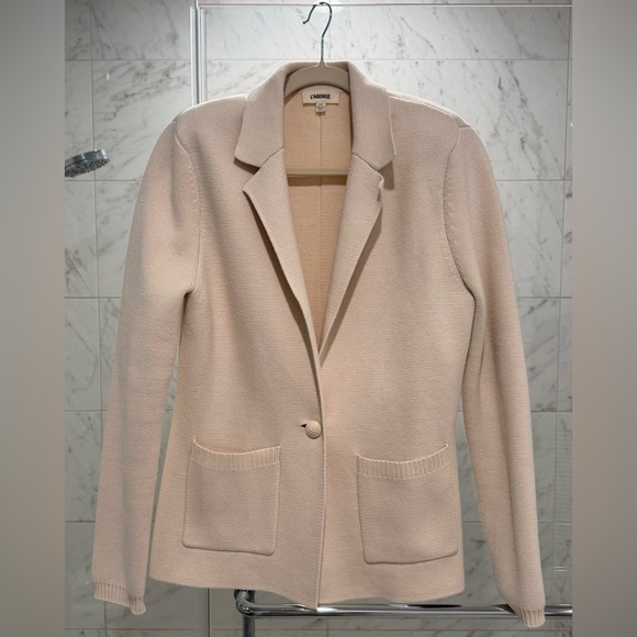🤍L’agence Lacey knit blazer in porcelain! (Cream / off white), like new! Size M - Picture 6 of 8